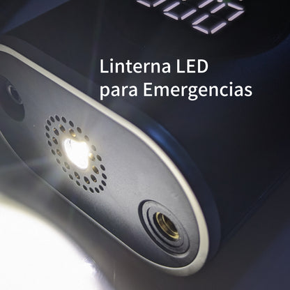 Infla y verifica la presión en casa en pocos minutos.